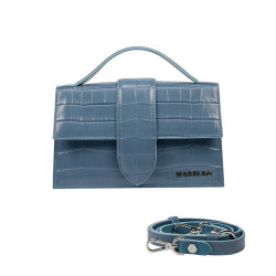 Women shoulder bag 028g 01 croco blue