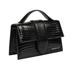 Women shoulder bag 028g 01 croco patent black