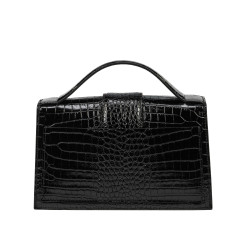 Women shoulder bag 028g 01 croco patent black