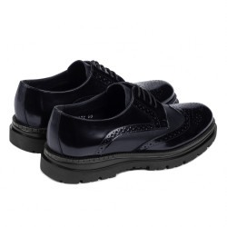 Men stylish, elegant shoes 972 patent indigo combined
