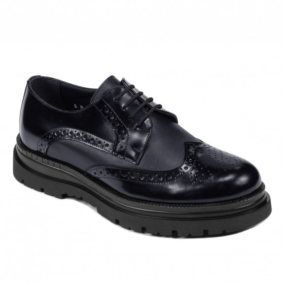 Men stylish, elegant shoes 972 patent indigo combined