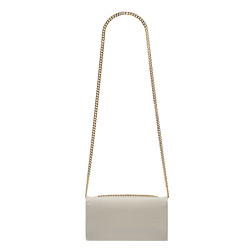 Women shoulder bag 012g light gray caviar