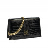 Women shoulder bag 029g croco patent black