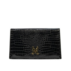 Women shoulder bag 029g croco patent black