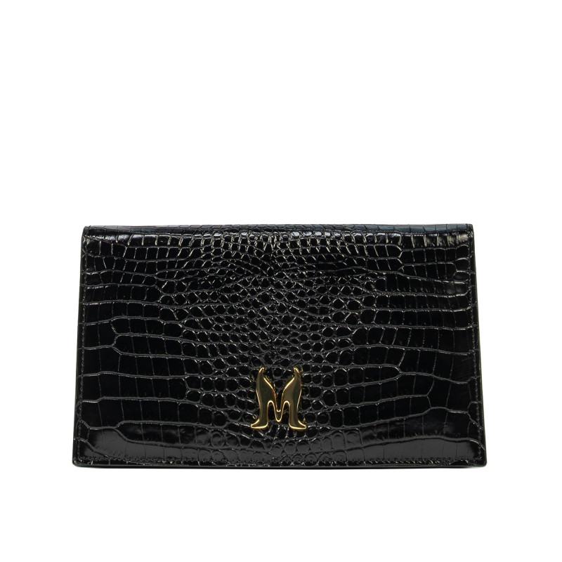 Women shoulder bag 029g croco patent black