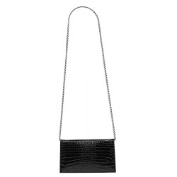Women shoulder bag 029g 01 croco patent black