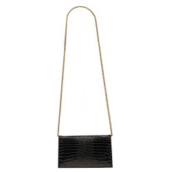 Women shoulder bag 029g croco patent black