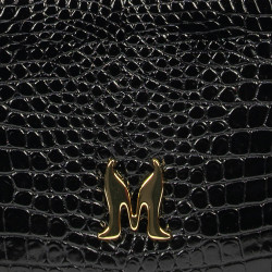 Women shoulder bag 029g croco patent black