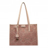 Women beach bag 031-1g motiv pink combined+beige