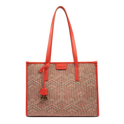 Women beach bag 031-1g motiv pink combined+orange