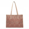 Women beach bag 031-1g motiv pink combined+beige