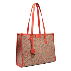 Women beach bag 031-1g motiv pink combined+orange