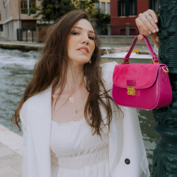 Women hand bag 022g fuxia combined lifestyle