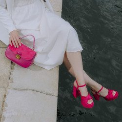 Women hand bag 022g fuxia combined lifestyle