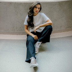 Women sport shoes 6053 beige camuflaj combined lifestyle