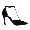 Women stylish, elegant shoes 1323 black velour