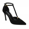 Women stylish, elegant shoes 1323 black velour