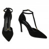 Women stylish, elegant shoes 1323 black velour