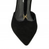 Women stylish, elegant shoes 1323 black velour