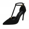 Women stylish, elegant shoes 1323 black velour