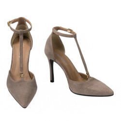 Women stylish, elegant shoes 1323 sand velour