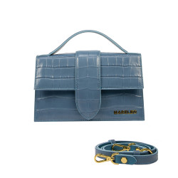 Women shoulder bag 028g croco blue