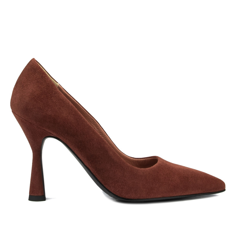 Women stylish, elegant shoes 1322 cognac antilopa