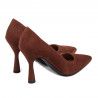 Women stylish, elegant shoes 1322 cognac antilopa