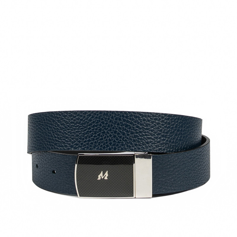 Men belt 62b bicolored biz blue+black mat