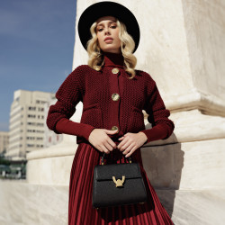 Women shoulder bag 032g black caviar