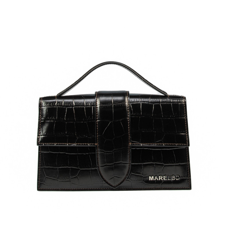 Women shoulder bag 028g 01 croco dark brown