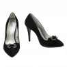 Women stylish, elegant shoes 1279 black antilopa