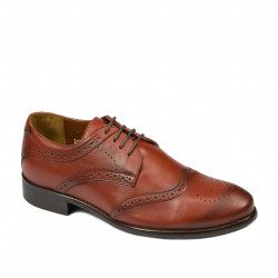 Men stylish, elegant, casual shoes 874 a cognac