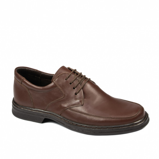 Men stylish, elegant shoes 843 brown