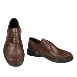 Men stylish, elegant shoes 843 brown