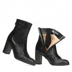 Women boots 1177 black satinat