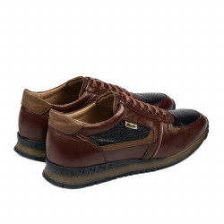 Men sport shoes 833 brown+indigo