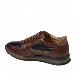 Men sport shoes 833 brown+indigo