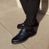 Men stylish, elegant shoes 972 patent indigo combined lifestyle