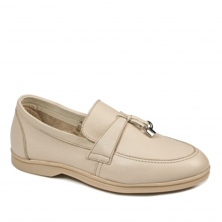 Women loafers, moccasins 6054 crem