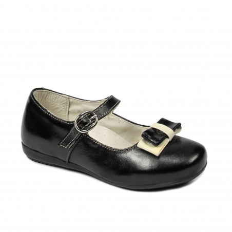 Small children shoes 51c patent black+beige