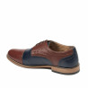 Men stylish, elegant shoes 880 brown+indigo