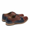 Men stylish, elegant shoes 880 brown+indigo