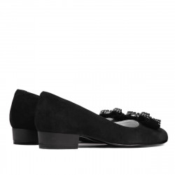 Women stylish, elegant, casual shoes 1290 black antilopa