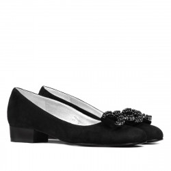 Women stylish, elegant, casual shoes 1290 black antilopa