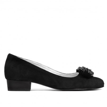 Women stylish, elegant, casual shoes 1290 black antilopa
