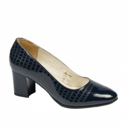 Women stylish, elegant shoes 1268 patent indigo