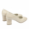 Women stylish, elegant shoes 1268 patent ivory