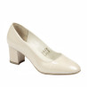 Women stylish, elegant shoes 1268 patent ivory