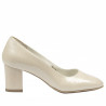 Women stylish, elegant shoes 1268 patent ivory